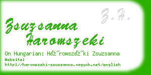 zsuzsanna haromszeki business card